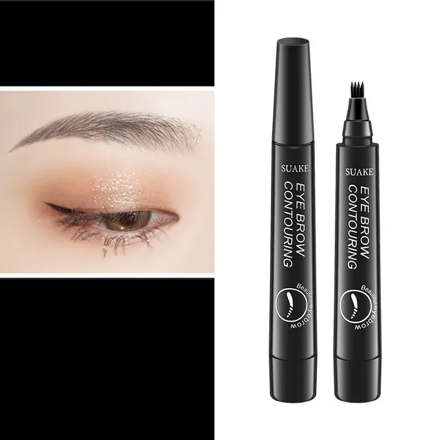 Female waterproof eyebrow pencil with 4 spikes for natural eyebrow appearance