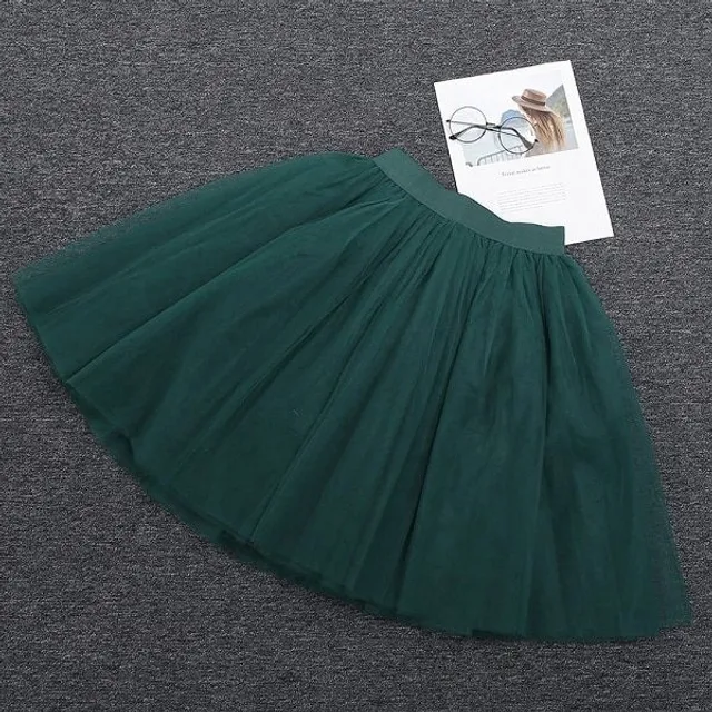 Women's TUTU tulle skirt uni dark-green