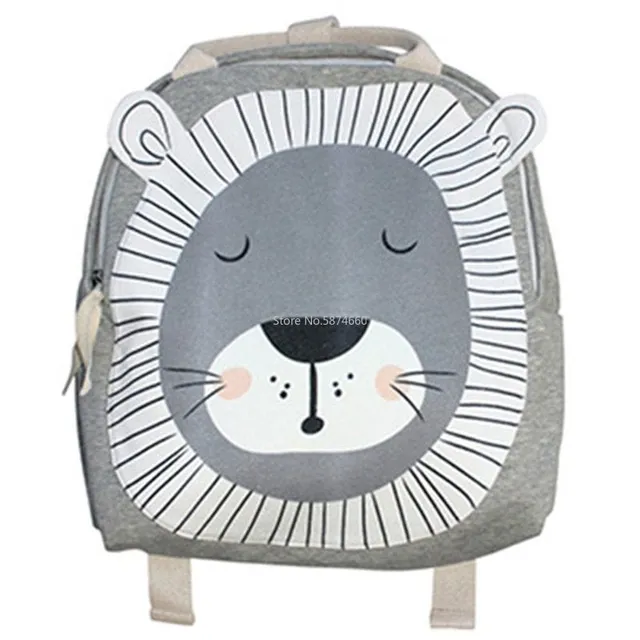 Baby canvas backpack with 3D face pets