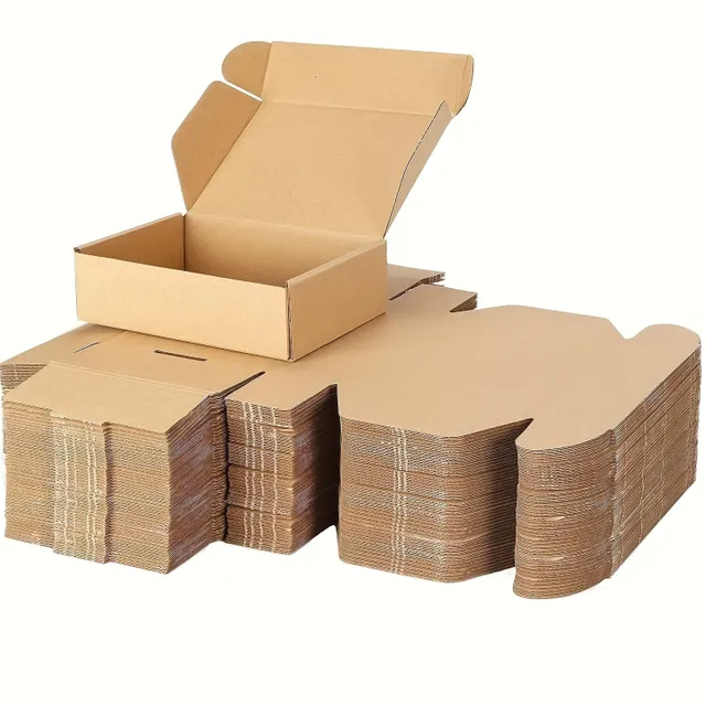 100x Advantageous package: Small postal box 5.3 x 3.3 x 1 inch, corrugated cardboard, for business, gifts and making brown