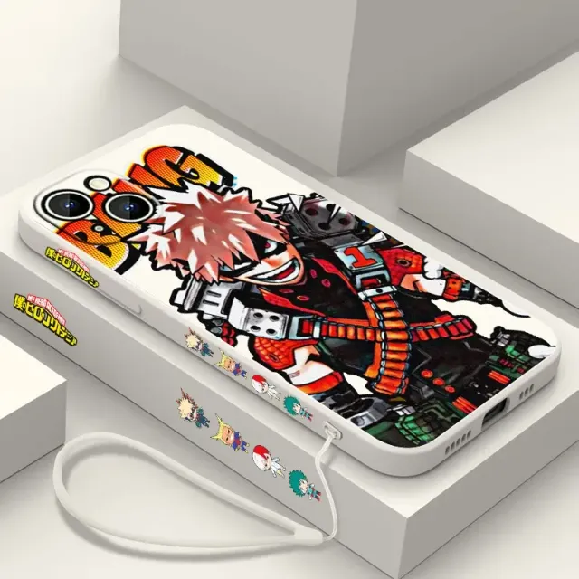 Coque en silicone stylée pour iPhone avec motifs de l'anime My Hero Academia