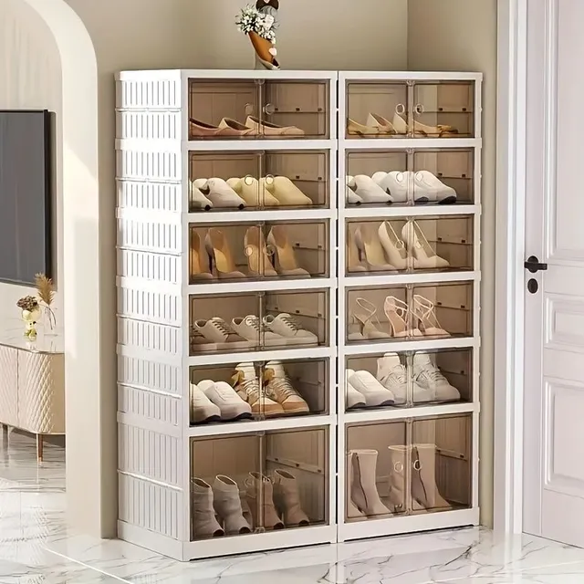 Folding shoe with more floors, plastic boot storage boxes, exhibition boot collection box, economical home organizer