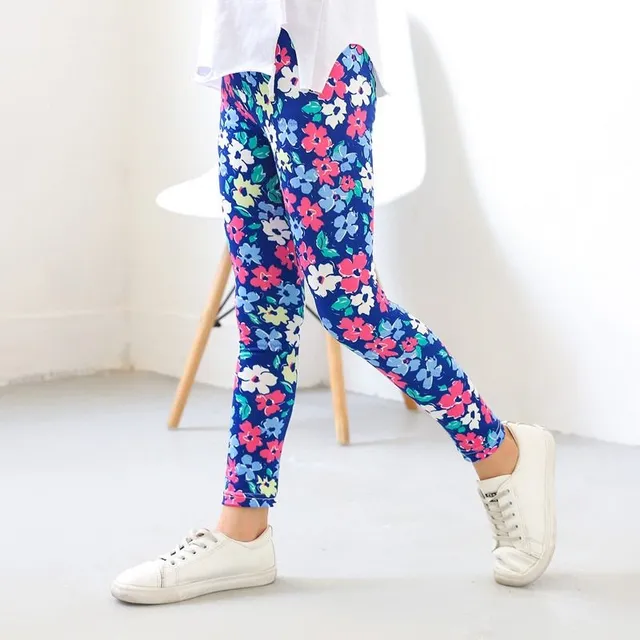 Girl spring leggings with thematic printing - Flower