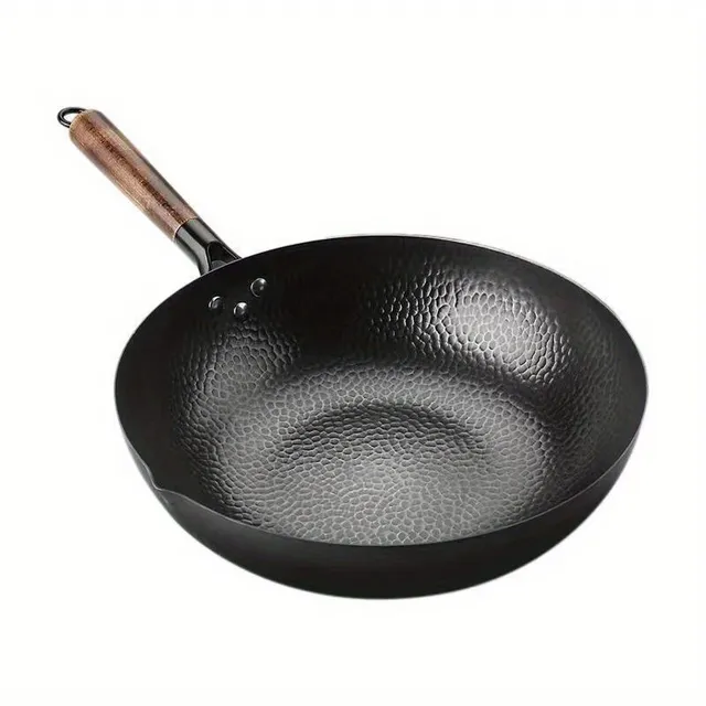 Cast iron Wok 32 cm, frying pan Wok, Universal flat bottom dishes for induction, electricity, gas, halogen, suitable for all types of stoves