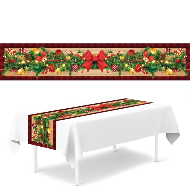 Vianočný obrus vyrobený z polyesteru na domáce dekorácie - rôzne varianty