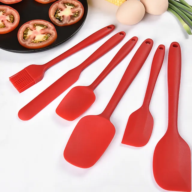 Set of 6 silicone heat-resistant spatulas