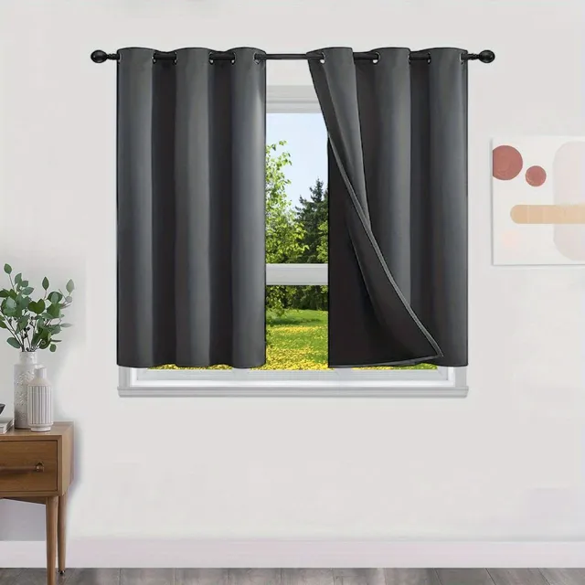 Blackout curtains with no pattern with thermal lining - Energy saving, privacy and style for living room, bedroom, kitchen and bathroom