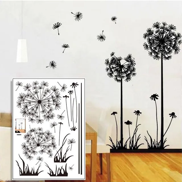 Black wall sticker Dandelion