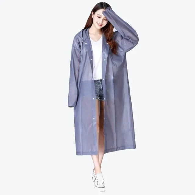 Ladies colourful transparent raincoat