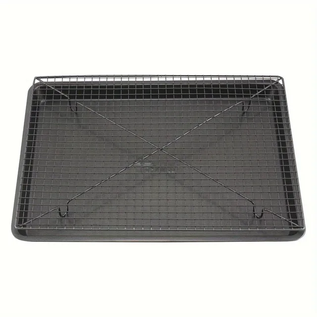 Set of baking sheet and stainless steel cooling grate