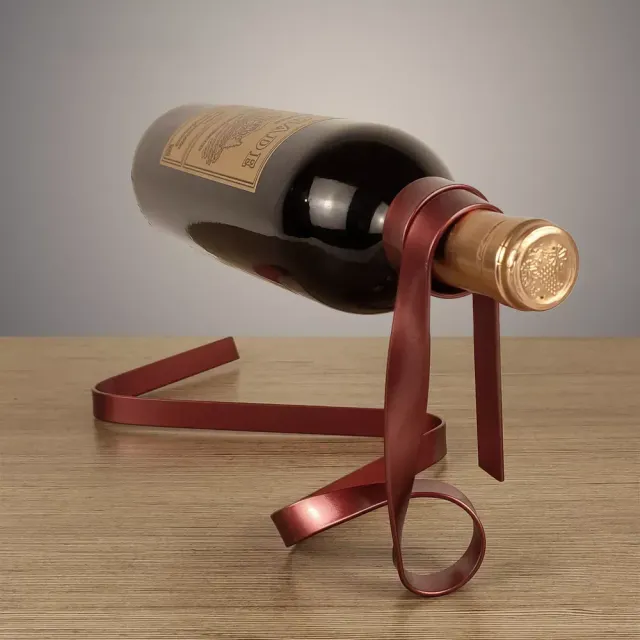 Luxury wine bottle stand in ribbon style - several color variants, design decoration