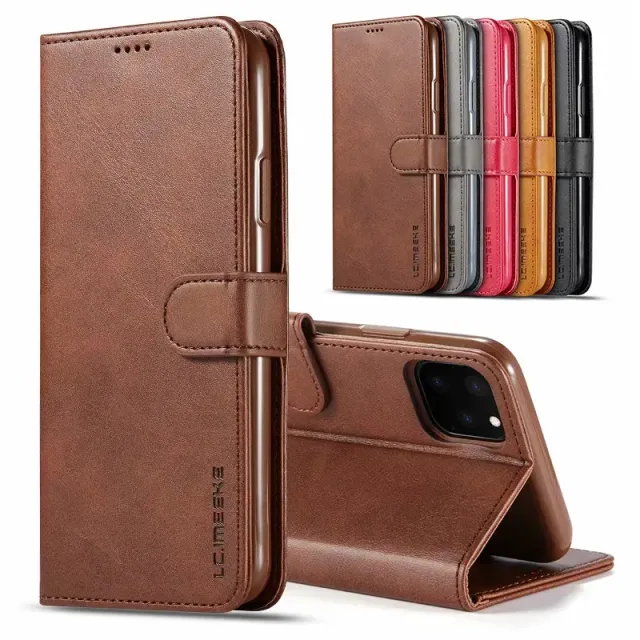 Coque flip de luxe pour iPhone avec poches intérieures pour cartes de paiement - différentes couleurs