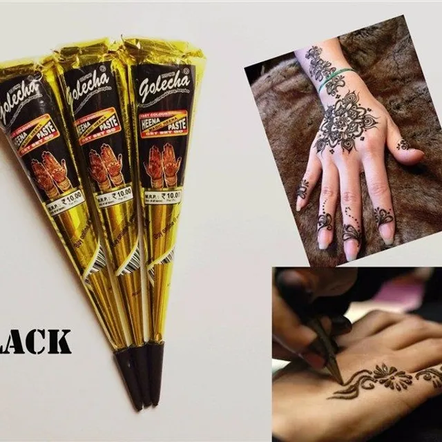 Henna ideiglenes tetoválásokhoz - Fekete