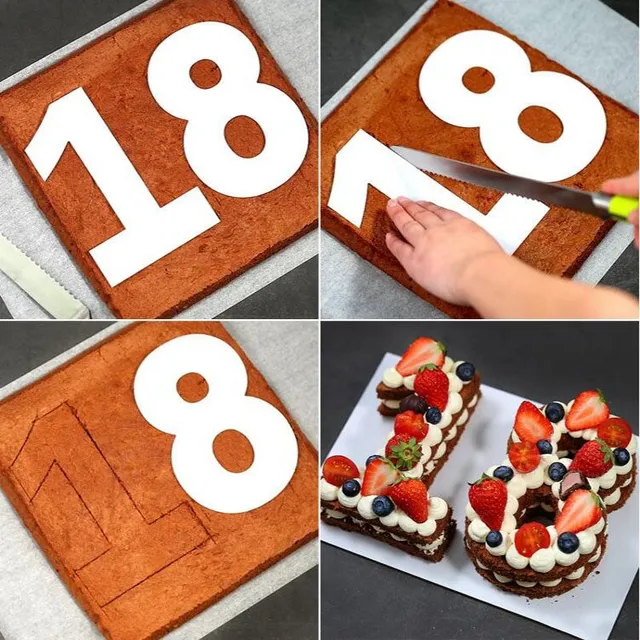 Cake template in the shape of a digit