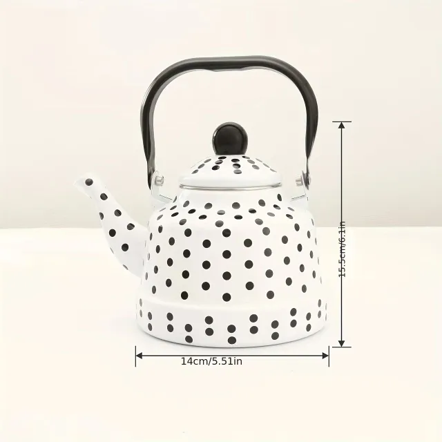 1 Piece Enamel Kettle, 1,1 L, Tea Pot, Coffee maker