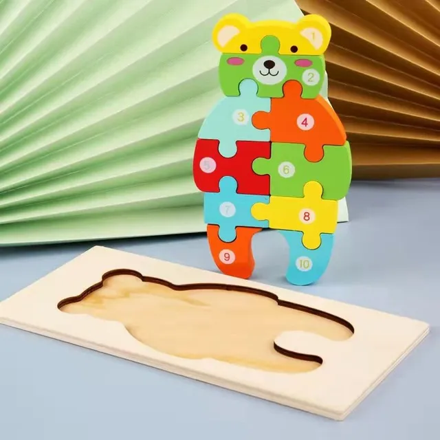 Children's wooden numbered puzzles in different shapes Antonio