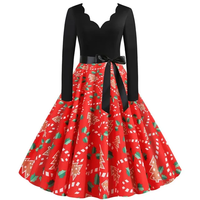 Ladies Christmas Dress with Kailyn Neckline