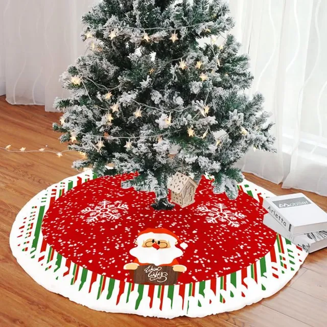Christmas solid tablecloth under the tree with festive motifs