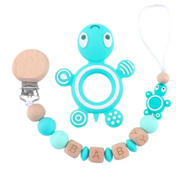 Baby cute silicone teether on clip