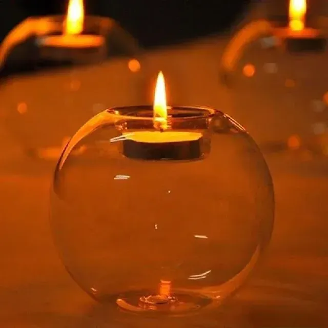 Glass candle for home decoration