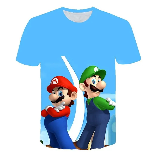 Piękna koszulka dziecięca z drukiem 3D Mario 3129 5 let