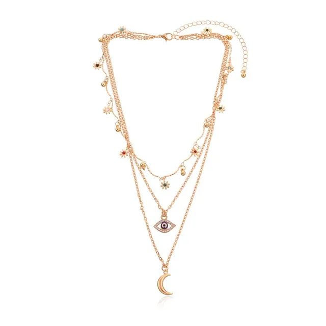 Fashionful multilayer necklace with eyes