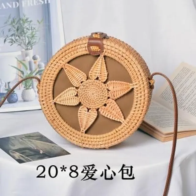 Rattan round handbag