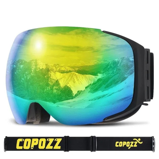 Professional ski glasses with mirror effect Skiing glasses and snowboard with UV400 protection Sealing ski glasses for helmet against fogging with fabric case