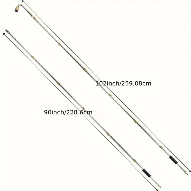 1 set, high pressure cleaning machine, water pistol Stainless steel extension rods set with 5 jets 120° extension bar for drain cleaning