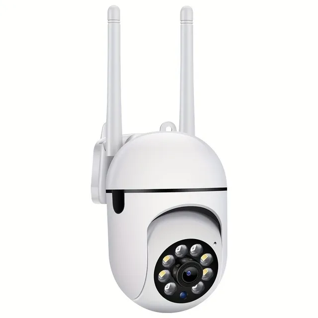 Wireless HD indoor/outdoor security camera with colour night vision, two-way audio and pan/tilt function