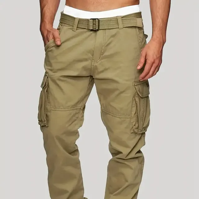 Men's cargo pants made of solid cotton with multiple pockets for every wear, to work and outdoors