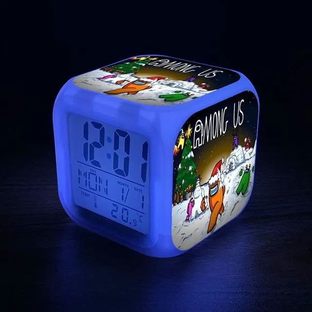 Alarmă de iluminare pentru copiii cu motive de joc among-us-14