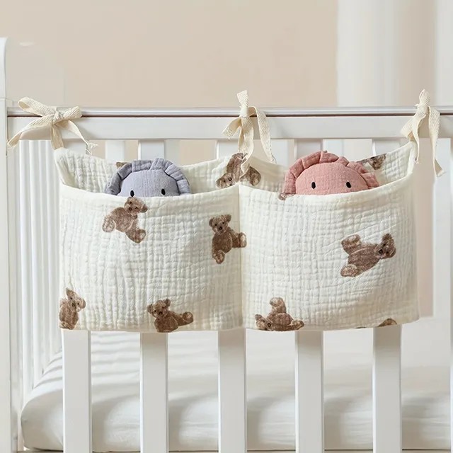 Organizer for diapers with teddy bear - hang on to stroller