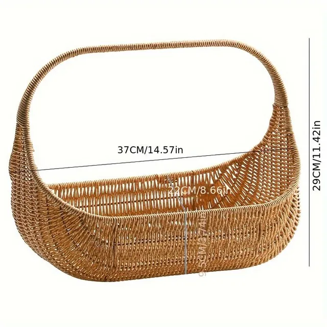 Artificial rattan wrapper for fruit and pastries