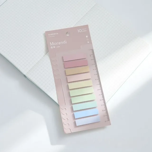 Klasické moderní praktické barevné samolepící papírky pro zvýraznění a zdobení poznámek