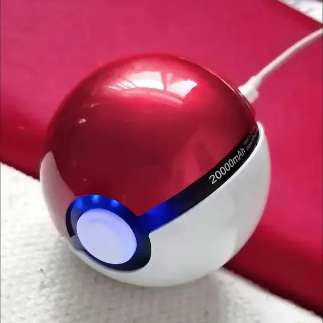 Štýlová Powerbanka v Okrúhlom Pokéballe z Pokémonových rozprávok