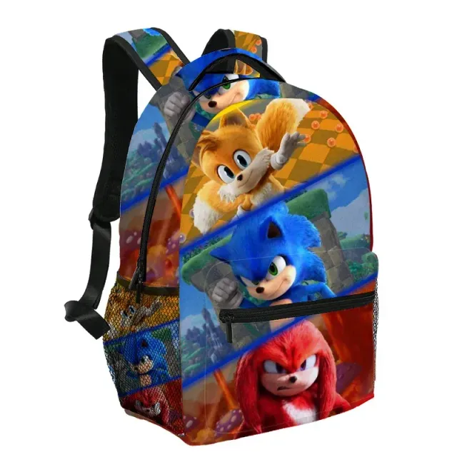 Children's trendy school backpack with the theme of the favorite hedgehog Sonic