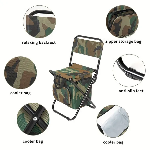 Folding beach and fishing chairs with backrest