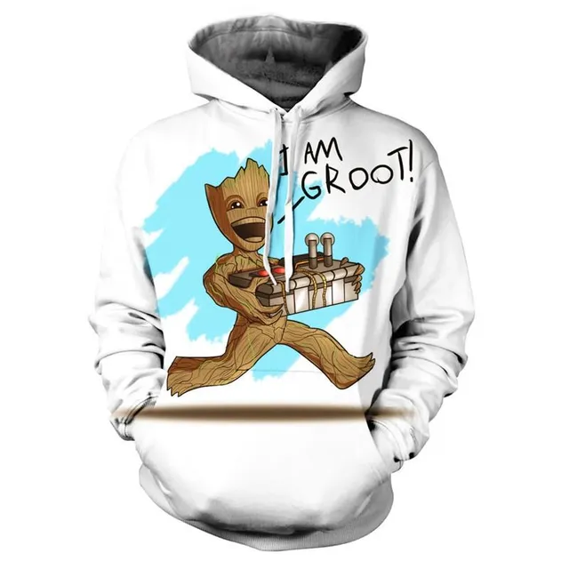 Unisex hoodie with Groot print and hood s w-1486