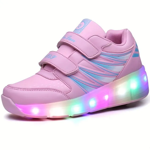 Detské LED kolieskové tenisky 2v1: štýlové korčule v topánkach - zábava na kolieskach