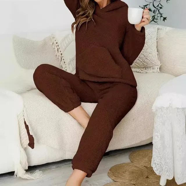 Warm 200 of stuffed teddy - sweatshirt with kangaroo pocket and pockets - comfortable complete for women