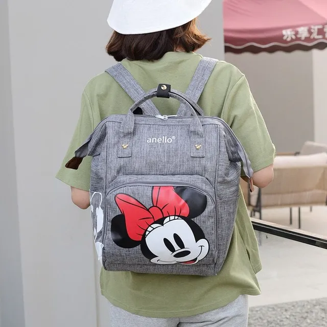 Modern comfortable stylish backpack for moms on important things with Disney motif
