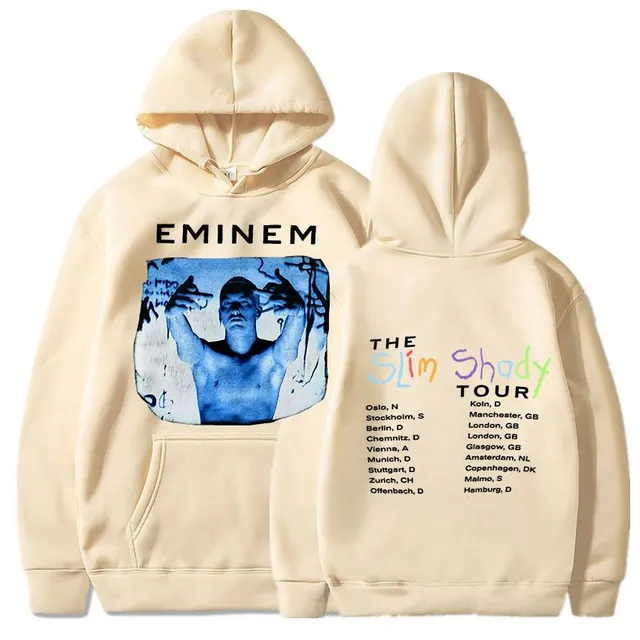 Trends sweatshirt with kangaroo and hood with print of known rapper EMINEM