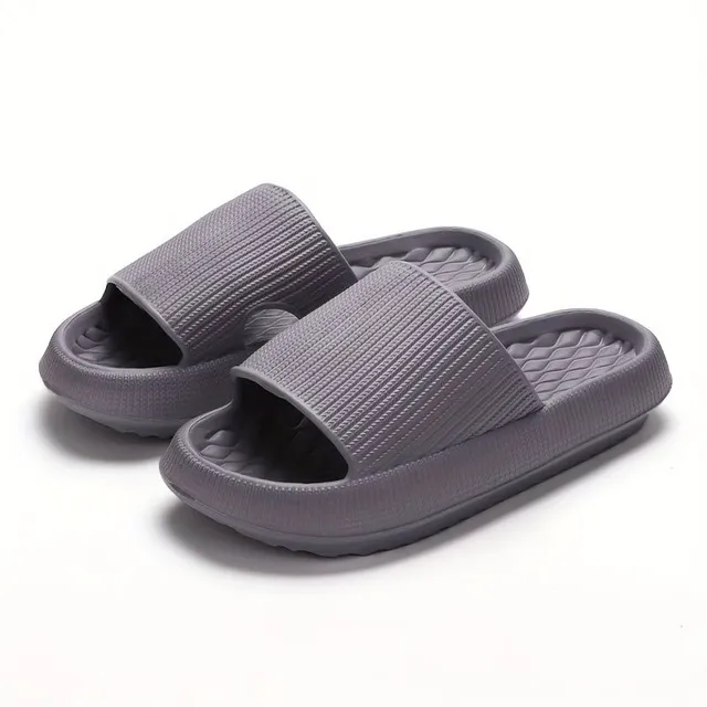 Comfortable slippers for the house and bathrooms with open tip and soft sole