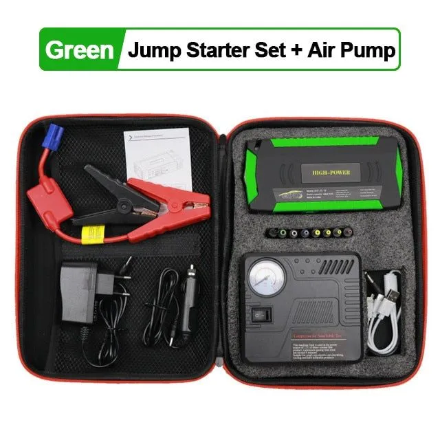 GKFLY Super Power Starter 12V 600A Auto Jump Starter Air Pump Compressor for Petrol Diesel Car Battery Booster