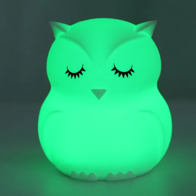 Silikonowe nocne światło LED - Owl