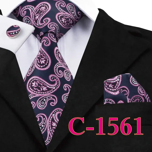 Men's luxury set with pattern | Tie, Handkerchief, Cufflinks