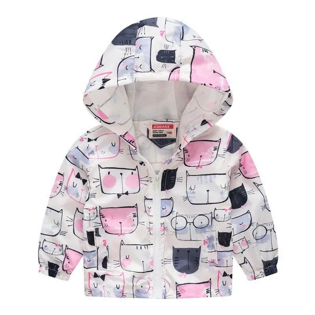 Girls spring and autumn windbreakers with hood