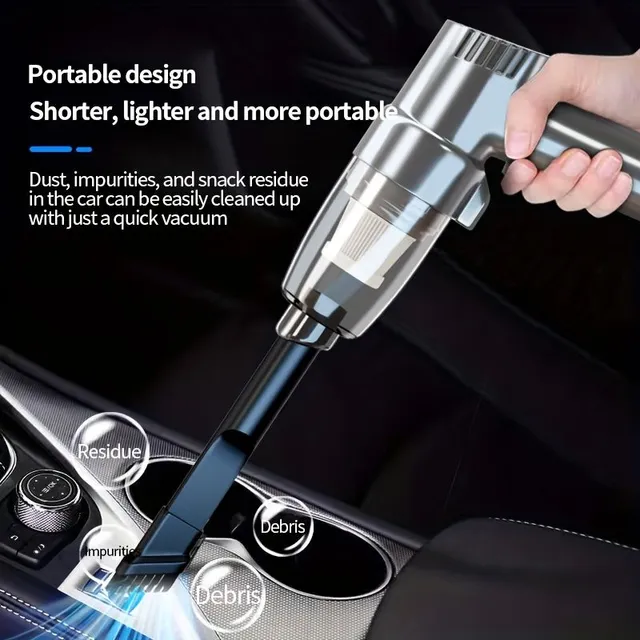 Vacuum Cleaner Mounted In Car, Super Strong, Powerful, High Suction, Dry And Wet Double-purpose Sedan, Small, Mini, Manual, Multifunctional, Portable