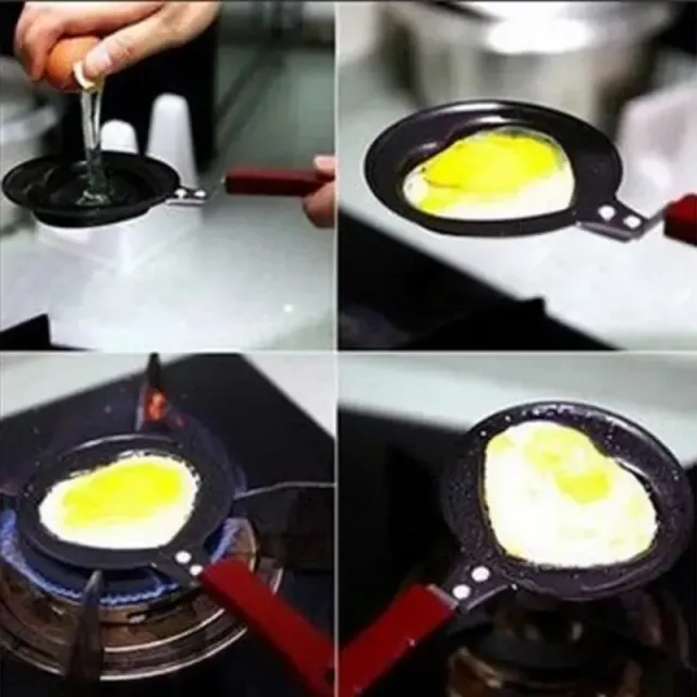 Mini non-stick frying pan for a heart-shaped breakfast for the preparation of omelet